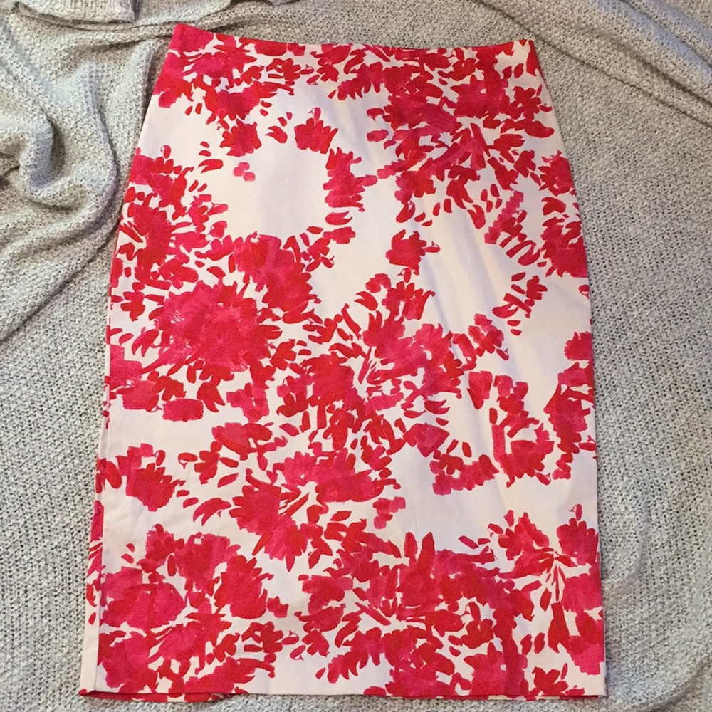 Spring floral pencil skirt